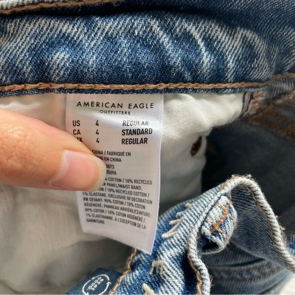 American Eagle Outfitters highest rise baggy Straight Leg Jeans size 4 - Picture 7 of 8